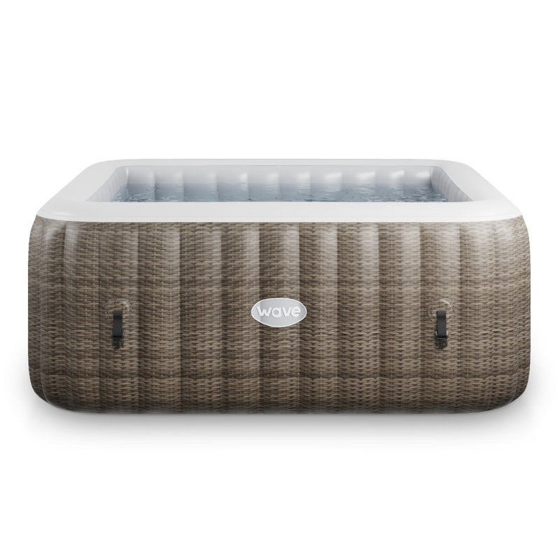 WAVE 3 Person 130 - Jet PVC Square Inflatable Hot Tub, Brown Rattan
