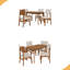 Ensemble de table de salle à manger Farmhouse pour 4, table de cuisine et 4 chaises rembourrées avec structure, siège rembourré, dossier incurvé-98240609
