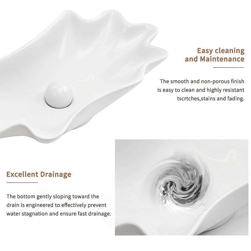Bathroom Vessel Sink With Shell Shape Design