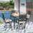 Alyne 4 - Person Stainless Steel Patio Dining Set Extendable Square Table with Cushions Included