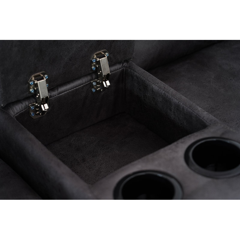 Causeuse inclinable 2 places en cuir Bianchini, Gris