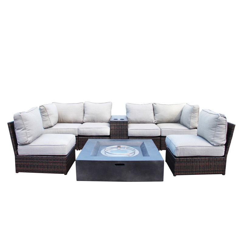 Widener High-Density Polyethylene Fully Assembled 6 - Person Seating Group with Cushions