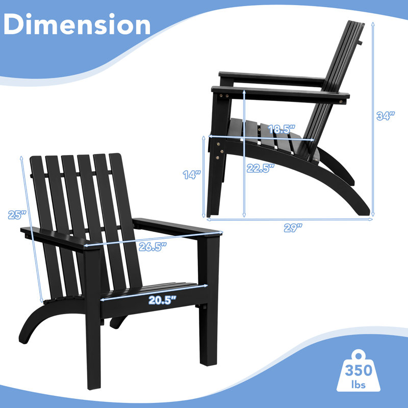 Glascock Acacia Outdoor Lounge Chair, Black