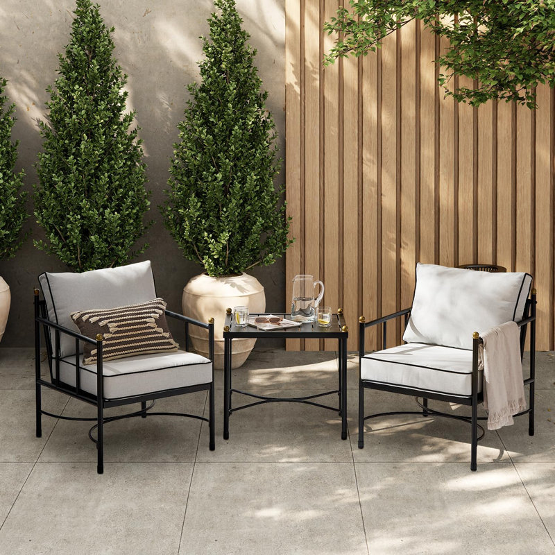 Pertti - Person Patio Conversation Set with Cushions