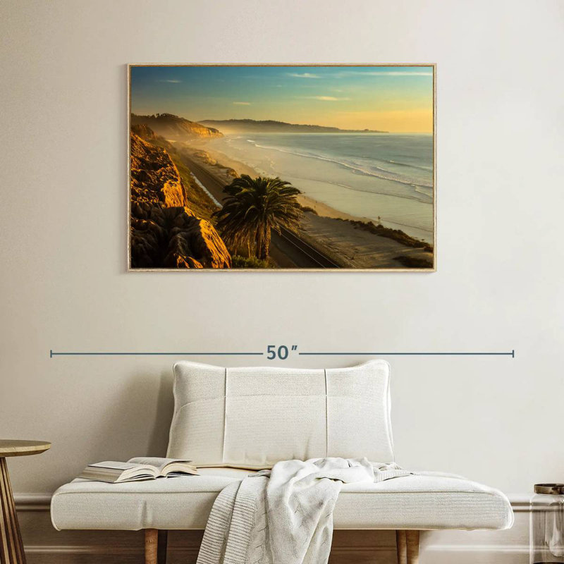 Coucher de soleil Torrey, Cadre flottant en bois naturel, 40 po x 27 po