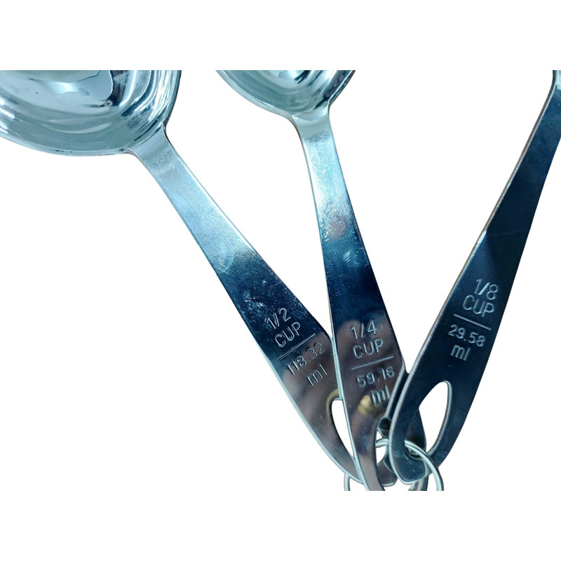 Ensemble de 3 tasses / cuillères à mesurer en acier inoxydable