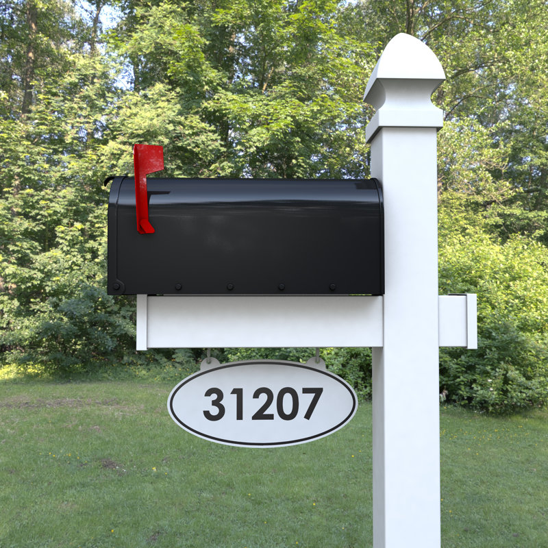 Personalized Post Mounted Mailbox, Gray