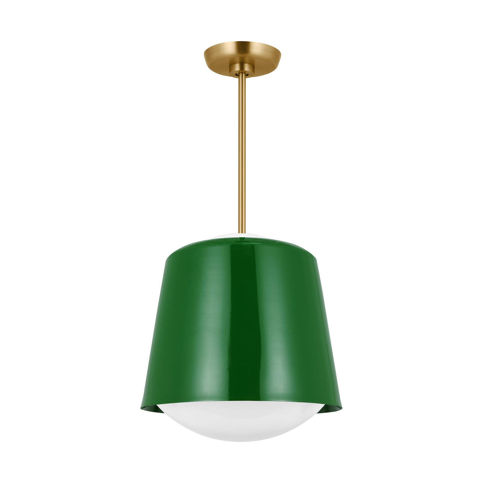Draper Single Light Steel Dimmable Pendant, Green