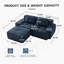 Canapé modulaire en forme de L de 82 pouces, tissu velours côtelé, assise profonde, repose-pieds mobile, sans assemblage, conception antidérapante-1276013601-1276013603