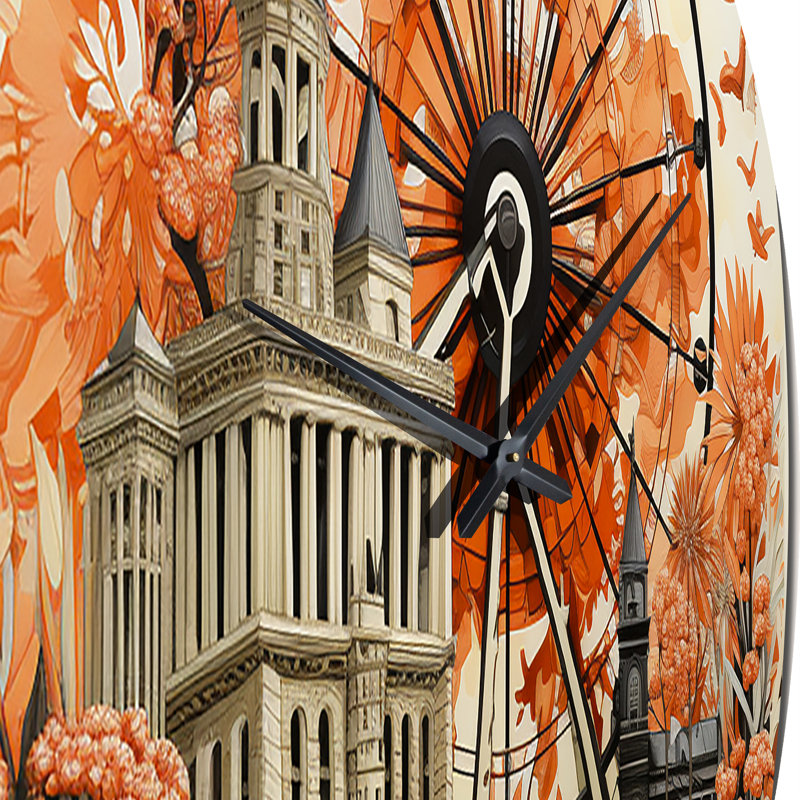 Horloge murale Coral Ferris Wheel Joyful Spin II - parcs d'attractions, Petit