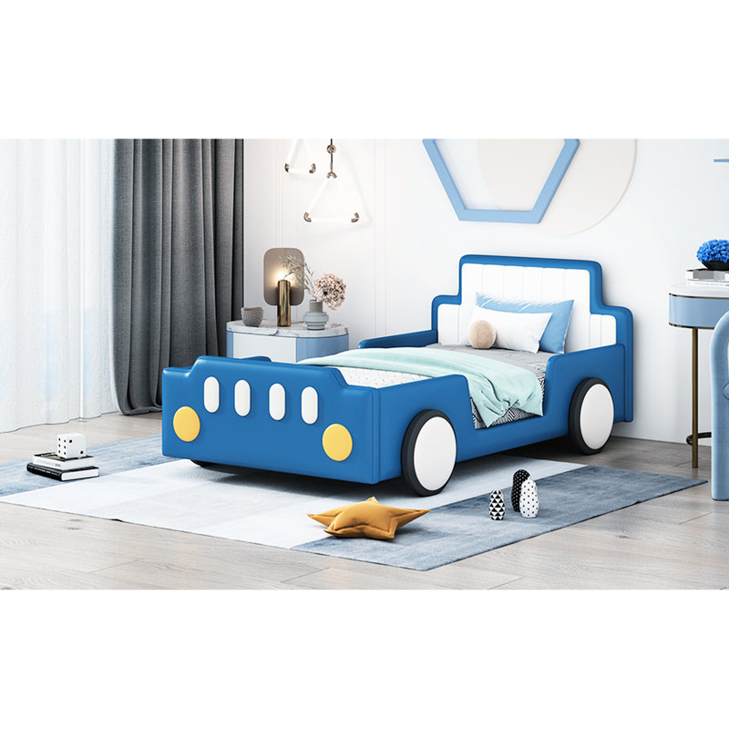 Lit plateforme avec roulettes Blue, Bleu