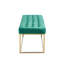 Banc en velours capitonné Greydi avec pieds en chrome doré-77353060