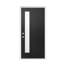 Porte d'entrée en fibre de verre 36 po x 80 po à droite avec verre givré et cadre en PVC blanc 36 po x 80 po-130075392