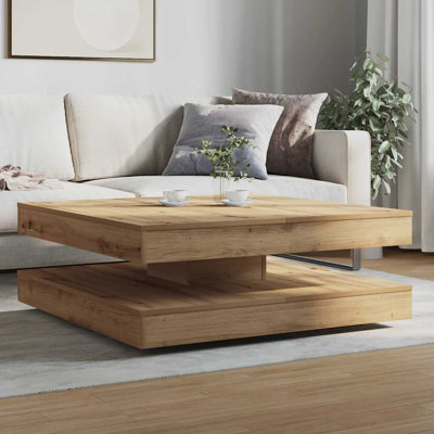 Coffee Table 360-Degree Rotatable 90X90x34.5 Cm