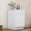 Armoire à porte simple en bois massif blanc pour garage, rangement pour salon - l 9 po x H 34,5 po x P 24 po, installation facile