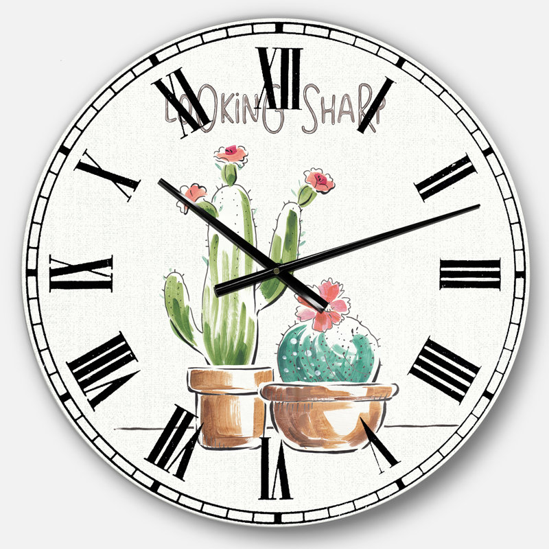 Desert Botanical Bloom I - Horloge murale, Moyen