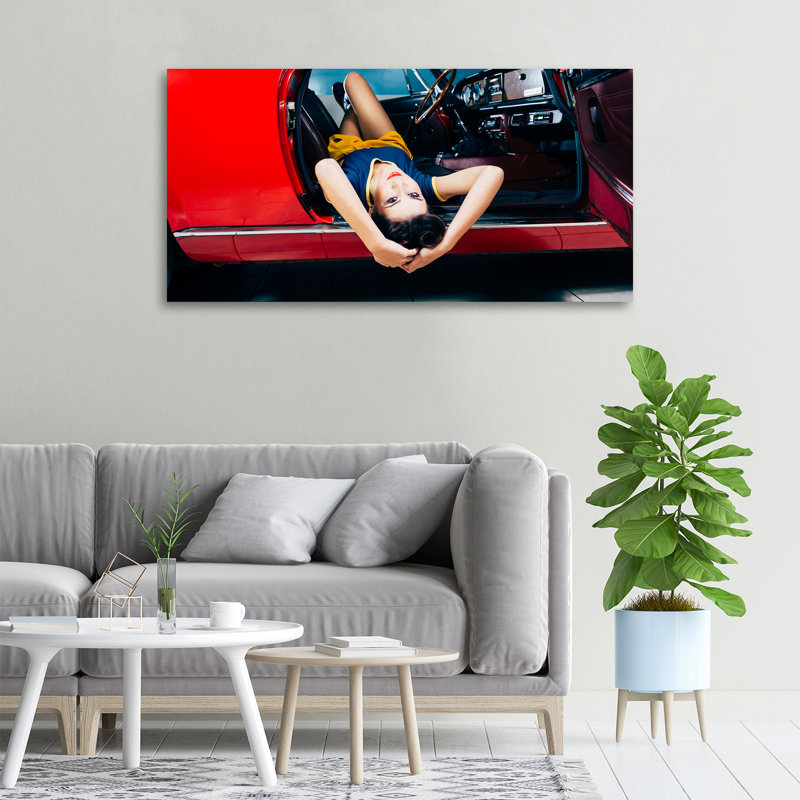 A Woman In The Car - Print, 50cm H x 100cm W, Wrapped Canvas
