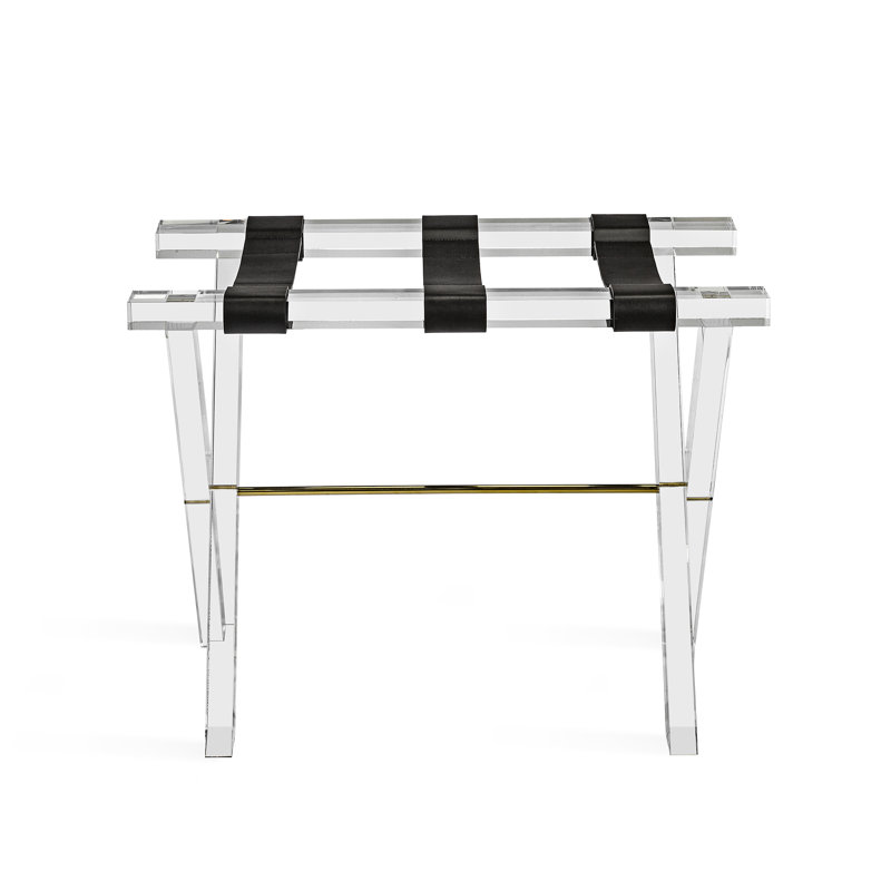 Acrylic and Stainless Steel Luggage Rack with Leather Straps