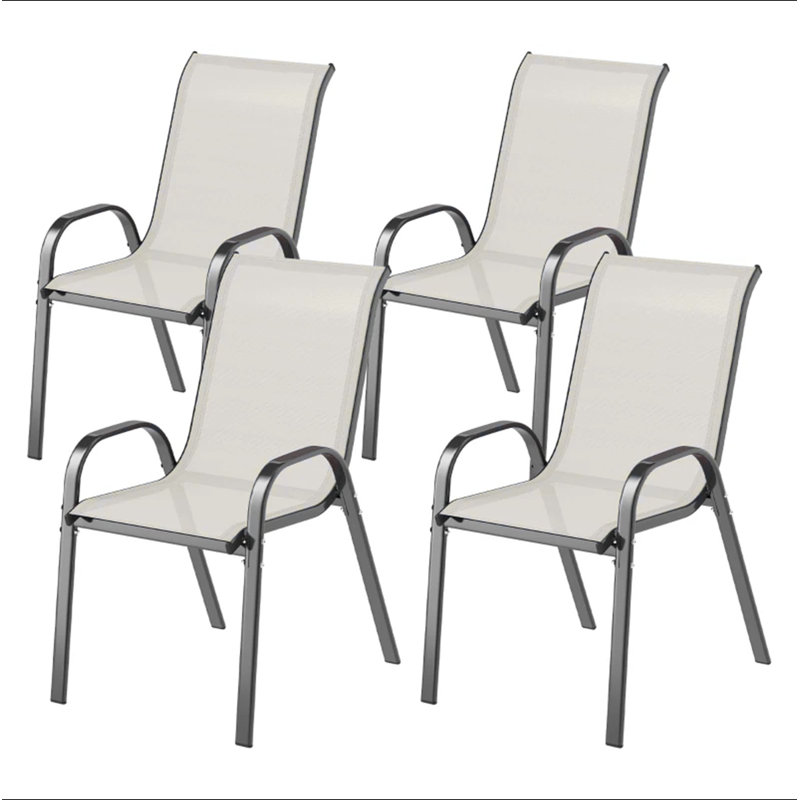 Ensemble de 4 chaises d'extérieur empilables