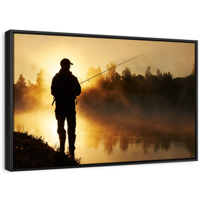 «Foggy Riverbank Fishing», reproduction sur toile