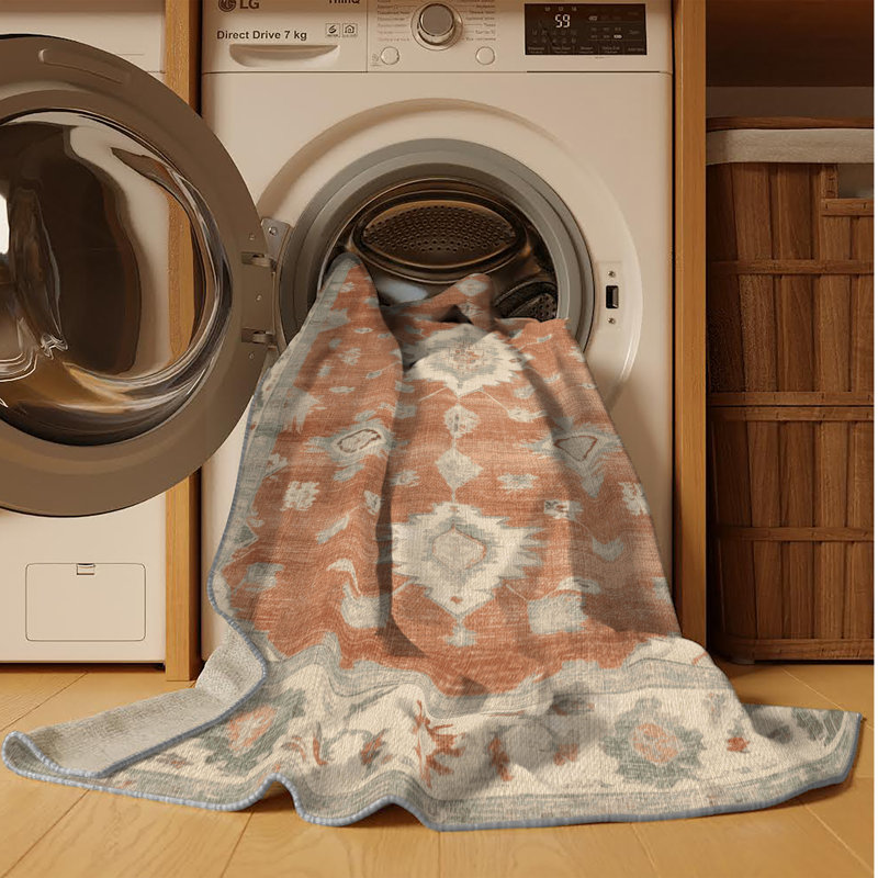 Tapis gris lavable à la machine, Rectangulaire 2 pi x 3 pi