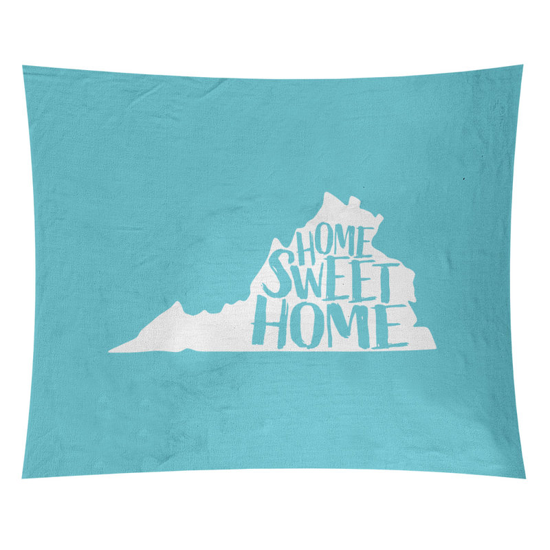 Tapisserie «Home Sweet Virginia», H 27,5 po x l 37,5 po, Bleu sarcelle