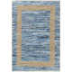Demie Abstract Handmade Flatweave Recycled P.E.T. Area Rug in Blue/Tan