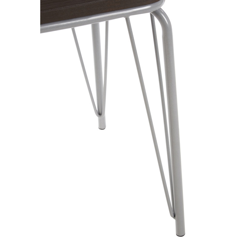 Arneson Metal Accent Stool, Grey/Dark Brown