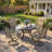 4-Person Patio Dining Set with Round Patio Dining Table and 4 Swivel PVC-coated polyester Chairs-1430211279