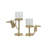 7.9x4 Gold Rabbit Pillar Candle Holder with Clear Glass Hurricane Shade
