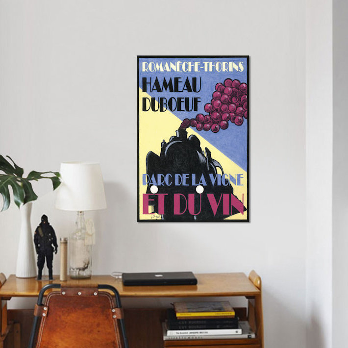 « hameau duboeuf viticulture », affiche rétro sur toile, H 18 po x l 12 po x P 1,5 po, Pas de tapis, Toile tendue