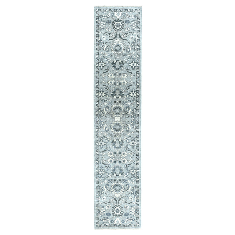 Tapis de zone de tapis de couloir 2 pi 5 po x 11 pi 7 po one-of-kind à la main noué la Burkhart