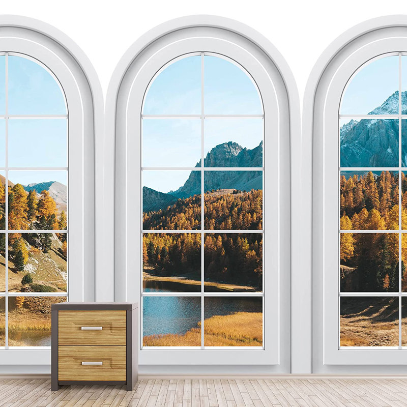 Panneau mural nature sauvage L 5,5 pi x l 96 po Autumn Lake Mountain Range, L 66 po x L 96 po