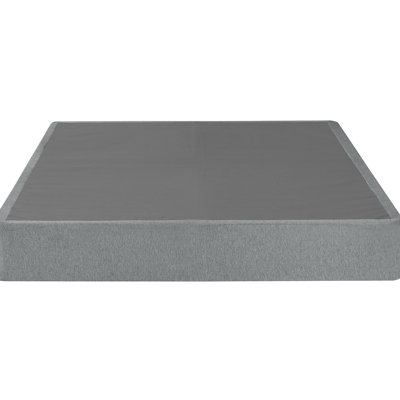 Taille 9 po Base de lit pliable en métal gris, sommier tapissier avec support et revêtement en lin amovible, sommier de style chambre à coucher, housse antidérapante amovible, idéale pour la fonction