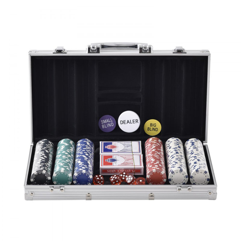 Ensemble de jetons de poker, ensemble de poker 300 pièces, ensemble complet de jeu de poker