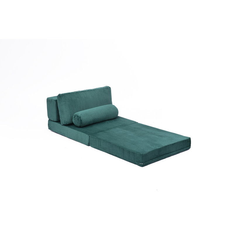 Canapé-lit pliable modulaire PlayCouch pour salon et chambre à coucher avec siège à extension instantanée, confortable et créatif avec siège central, vert.