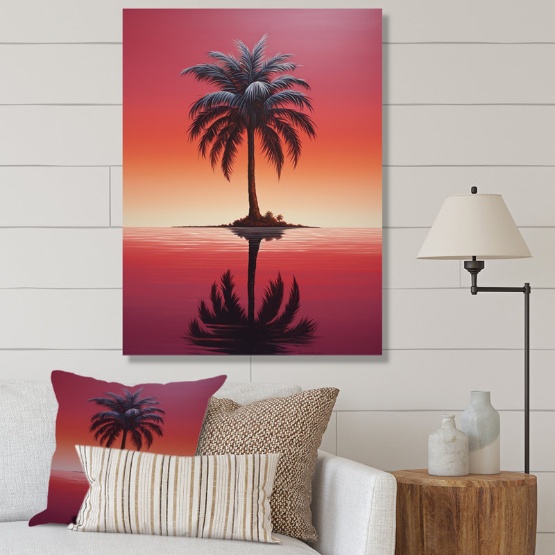 «Solitaire Ruby Reflections Palm Tree», reproduction sur toile, H 20 po x l 12 po x P 1 po, Toile tendue