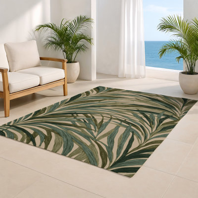 Tapis d'intérieur et d'extérieur brun Botanical
