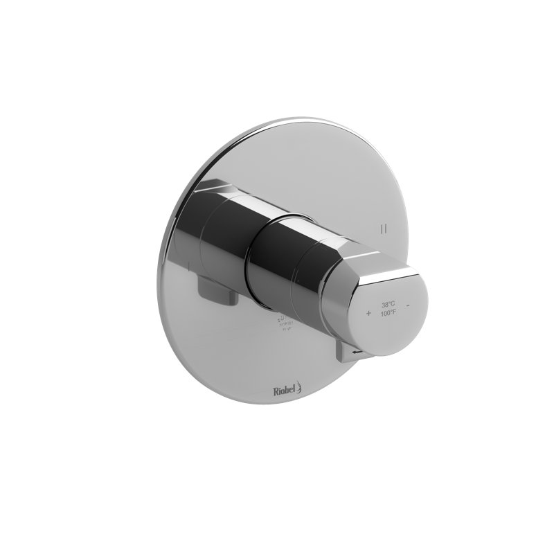 Parabola™ 1/2" Therm & Pressure Balance Trim with up to 3 Functions, Chrome