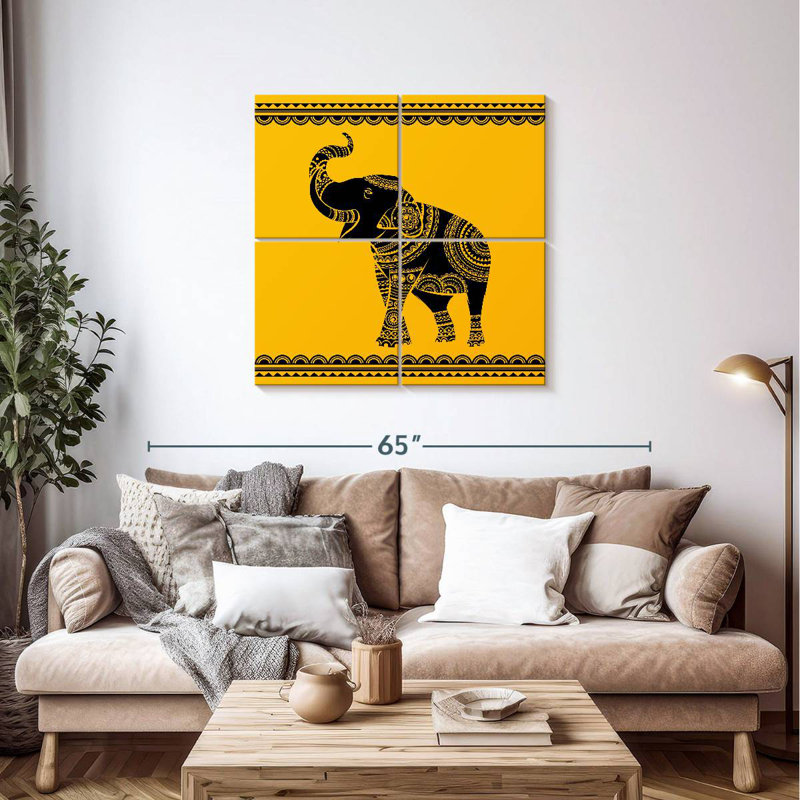 Brampt Ornate Elephant, 38" H x 38" W