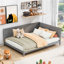 Lit de jour double en bois gris / aspect moderne Mid-Century avec structure polyvalente-2022754932-2022754930