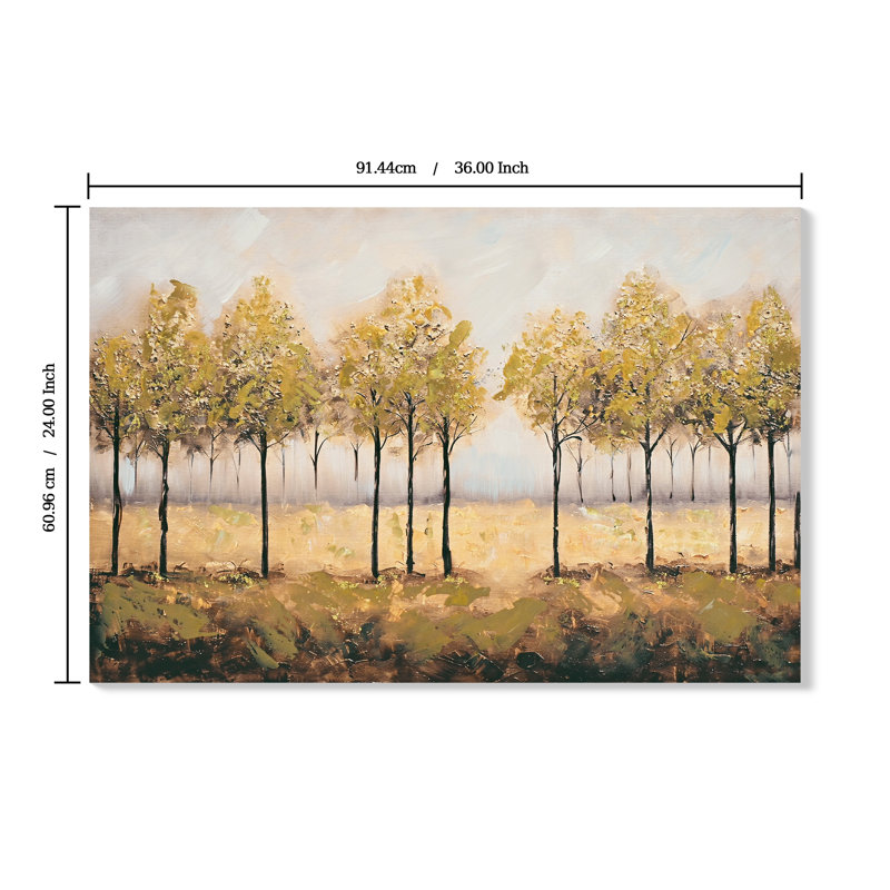 Automne, art mural sur toile orné de feuilles d'or - 24 x 36 pouces, peinture abstraite encadrée avec pierres intégrées pour le salon et la chambre à coucher