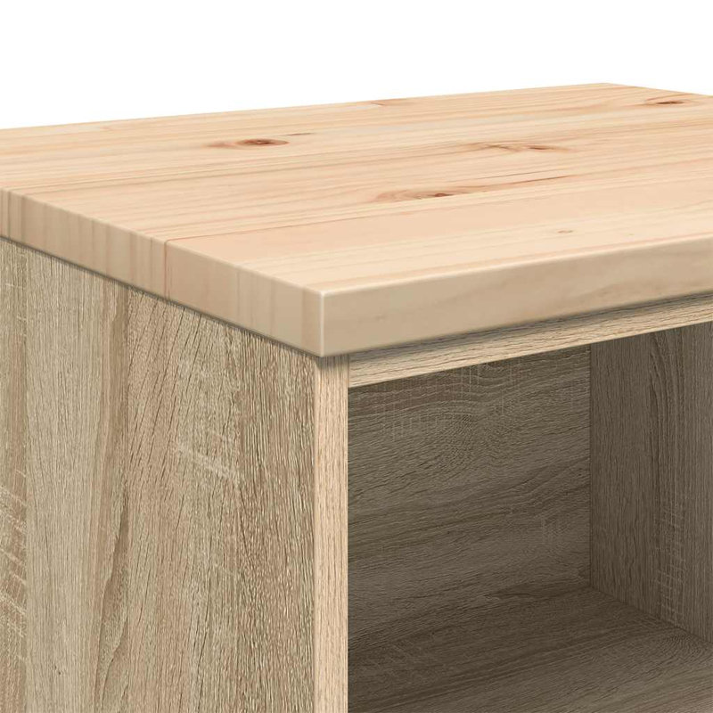 Solid Wood Single Storage Cabinet ( 85cm H x 60cm W x 51cm D), Sonoma Oak