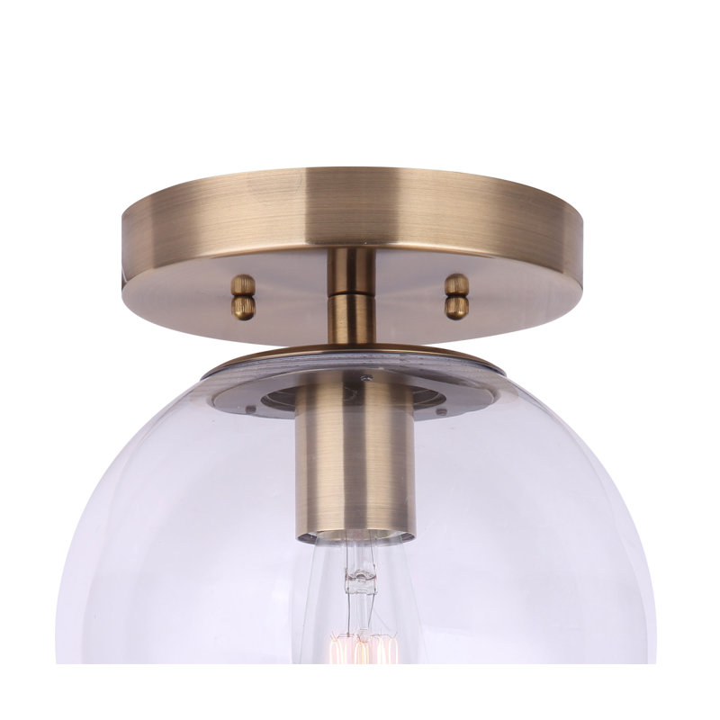 Requin Glass Flush Mount, Gold, Clear