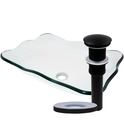 Novatto 15'' Clear Glass Oval Bathroom Sink