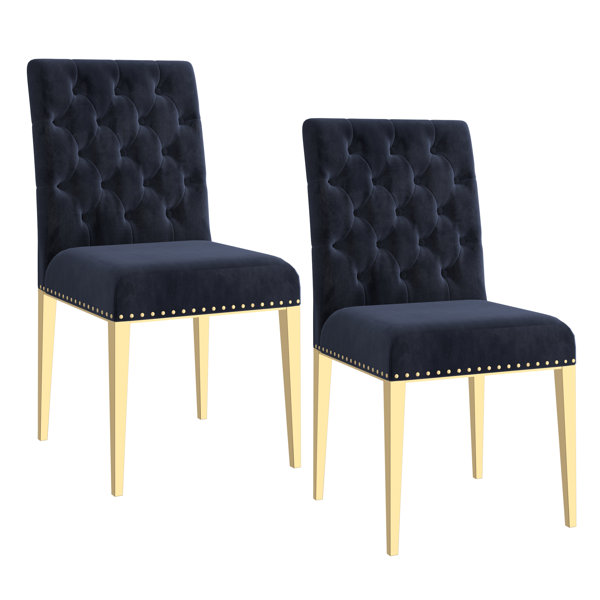 Enzo Decor Tufted Velvet Upholstered Parsons Chair | Wayfair