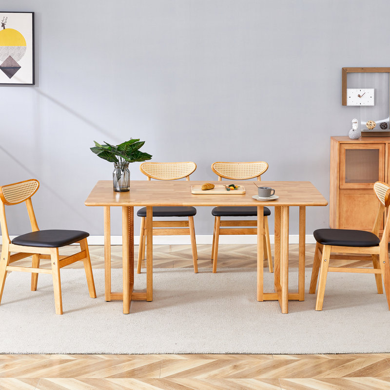 Table de salle à manger classique en bois massif et chaise avec pieds - Ajoutez une touche de chaleur à votre espace