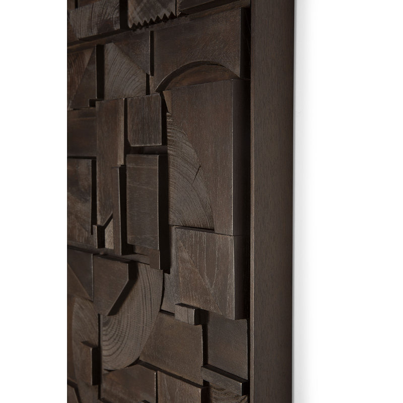 Handmade Solid Wood Wall Decor, Dark Brown, 36" H x 47" W x 2" D