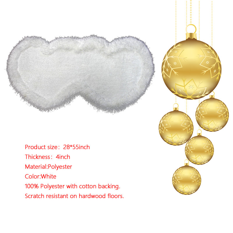 Tapis double en forme de cœur avec touffeté à la main d'une épaisseur de 4 pouces, pour la décoration intérieure, le Nouvel An, Noël, la fête des Mères, le cadeau de la Saint-Valentin (blanc)