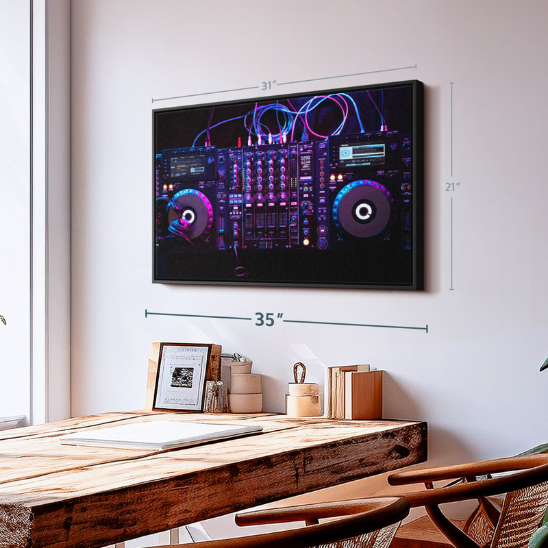 DJ Audio Controller Canvas Print, 21" H x 31" W